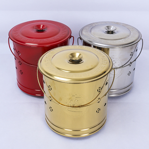 不锈钢金桶烧纸桶烧香炉焚化炉烧经烧宝桶祭祀家用礼佛金色焚烧桶