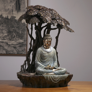 佛陀菩提树下证道释迦牟尼佛像供奉摆件神像释迦摩尼大号客厅