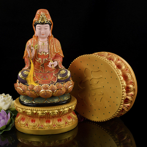 98云飞乐购乐淘宝陶瓷观音座佛座莲花座佛像底座供奉佛像垫佛台礼家