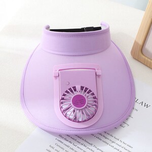 带风扇的帽子男女儿童充电防晒遮阳多档透气空顶电扇帽