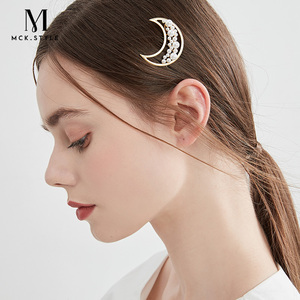 月亮夹子头饰泫雅发卡发夹网红成年夹子边夹韩国少女顶夹卡子发饰