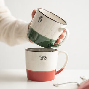 日本复古陶瓷可爱日式马克杯女办公室咖啡杯茶杯水杯子ins风家用