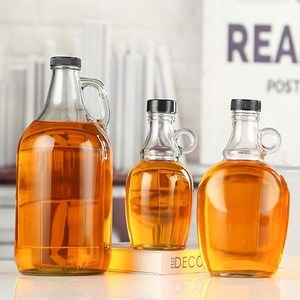 茶油瓶子空瓶玻璃小口漂亮酒瓶厚创意透明芝麻油密封家用摆件