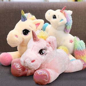 跨境网红彩虹屁独角兽公仔皮壳毛绒玩具unicorn抱枕玩偶礼品物女