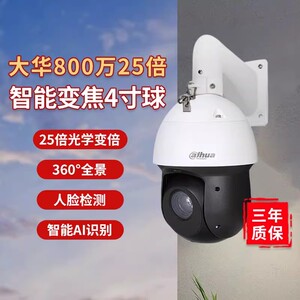 大华dahua200万/400万/800万监控摄像头室外网络球机4寸球20倍POE