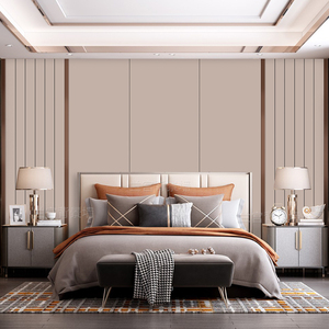 兰宫床头背景墙装饰卧室硬包造型现代简约轻奢主人房软包定制定做