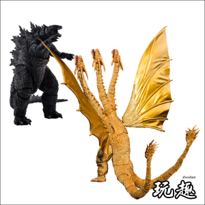 shm新哥斯拉2怪兽之王godzilla基多拉可动手办模型盒装玩具.男孩