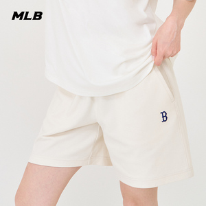 MLB官方 男女情侣小logo短裤纯色简约运动休闲裤24夏季新款SPB01