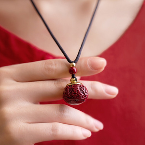 原矿朱砂吊坠空瓶可打开转运珠项链男女高含量紫金砂嘎乌盒挂件