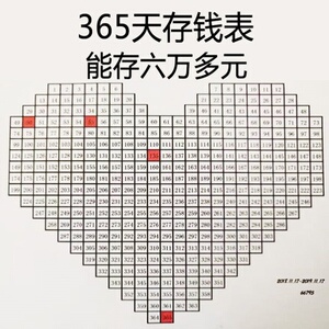 365天存钱计划表格电子版心形规律攒钱神器52周存钱挑战表电子版