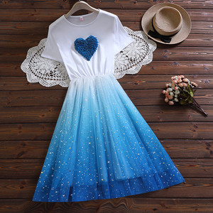 礼服渐变星空裙