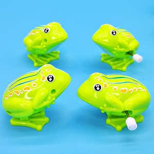 小跳蛙玩具上劲儿童上发条链条会跳小青蛙弹跳上弦铁皮青蛙跳跳蛙