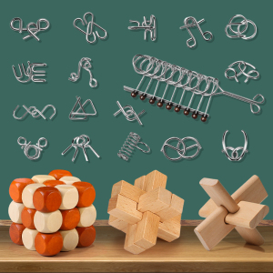 大号九连环孔明锁古典益智力玩具成人学生解环20解锁解扣20件套