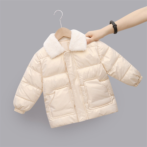 新款儿童棉衣宝宝女童棉服小童秋冬洋气男童毛领时髦加厚保暖外套