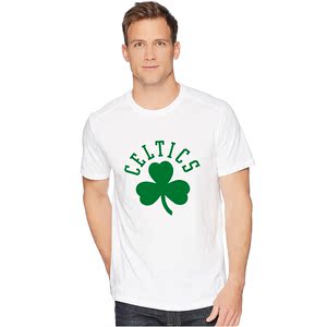 波士顿凯尔特人boston celtics四叶草logo篮球短袖t恤男夏季运动