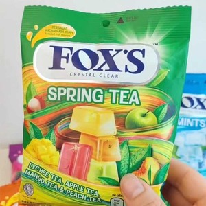 印尼雀巢foxs霍士透明水晶混合水果味果汁儿童休闲袋装硬糖喜糖