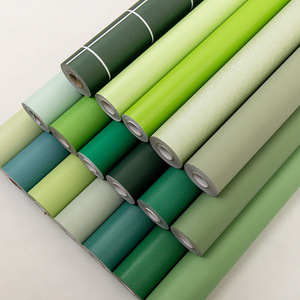 墨绿色墙纸自粘10米防水直播间背景墙壁纸自贴绿幕客厅卧室墙贴纸