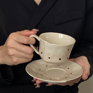 日式复古樱花陶瓷咖啡杯碟不规则下午茶甜品盘蛋糕餐具ins早餐盘