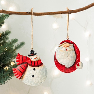 圣诞节美式铁皮雪人装饰品小挂件圣诞树道具配件场景布置装扮挂饰