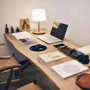原木实木大板茶桌办公桌黑胡桃木书桌白橡木餐桌整块自然边巴花