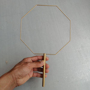 金色团扇扇骨扇框骨架异形自制中式婚扇缠花扇子手工制作材料定制