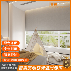 窗霸电动防风卷帘户外室内通用环保遮阳隔热智能遮光透气欧式窗帘