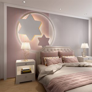 房壁布轻奢简约粉色竖条纹墙纸卧室壁纸女孩男孩床头墙布45人付款28