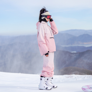 YFKF新品滑雪服女单板双板渐变色防风防水滑雪衣裤套装耐磨保暖
