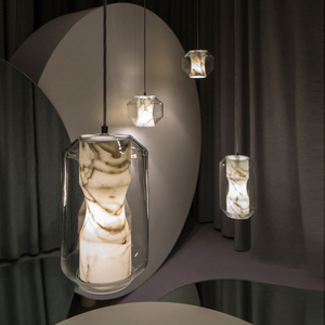 北欧创意设计师餐厅吊灯大理石云石吧台卧室床头后现代楼梯灯具
