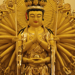 三漫陀 台湾纯铜鎏金佛像 千手千眼观音 观世音菩萨 铜千手观音像