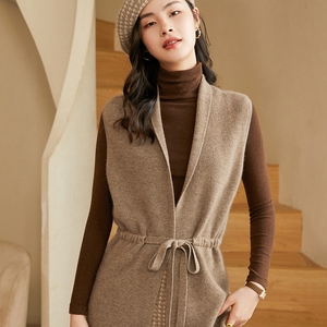 毛线坎肩女外穿中长款