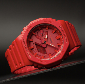 卡西欧运动男表红色