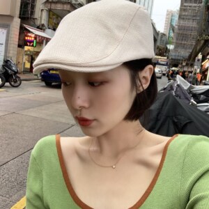 鸭嘴帽女夏天休闲遮阳帽子百搭鸭舌帽遮脸女式夏季适合短发戴薄款