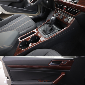 适用于2018 19款大众新朗逸改装桃木内饰排挡中控台方向盘亮片贴