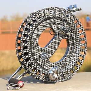 风筝线盘手握轮大型带刹车不锈钢镁合金自动收放高档手摇风筝线