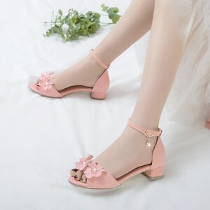 00南极人如康专卖店天猫女童凉鞋平底鱼嘴夏季中大童小女孩韩版童鞋