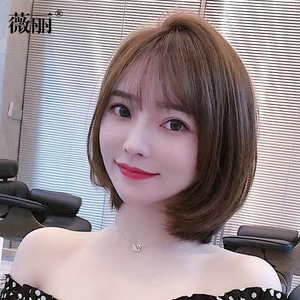 假发女短发造型圆脸全真发bobo波波头网红碎发自然中长发全头发套