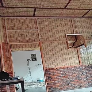 大卷定做隔断草帘子遮阳吊顶帘升降芦苇帘子复古窗帘门帘碳化卷帘