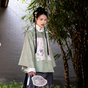 海棠落 原创 明制方领半袖补服 春季汉服 女 半臂2022年新款 日常