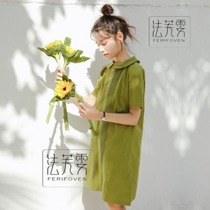 法式初恋显瘦牛油果绿连衣裙2024年夏季新款仙女超仙森系桔梗裙子