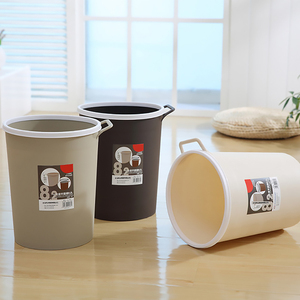 圆形手提垃圾桶家用客厅无盖时尚塑料纸篓卧室厨房卫生间可爱小筒