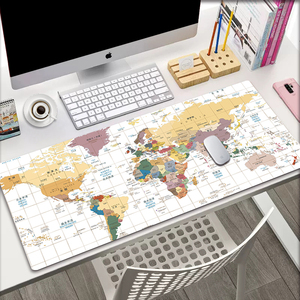 鼠标垫超大号世界地图电脑键盘男复古高级感办公桌垫游戏电竞创意