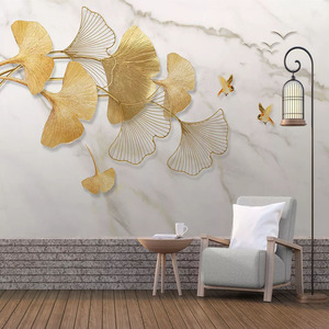 电视墙布5d银杏叶