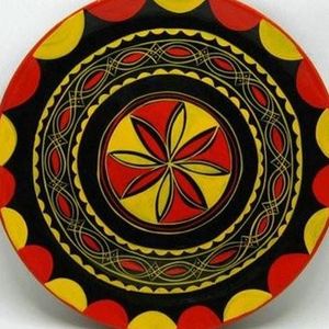 四川大凉山西昌彝族漆器木盘子民间彩绘手工艺品特色餐盘果盘餐m