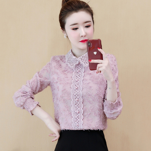 加绒衬衫女秋冬蕾丝打底衫女装-淘宝拼多多热销加绒衬衫女秋冬蕾丝