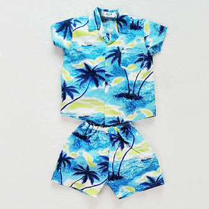 海南岛服沙滩服儿童套装夏表演出服夏威夷风格旅游服