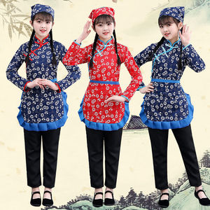 000人付款天猫客家采茶女服装村姑阿庆嫂碎花演出衣服百姓农民古装