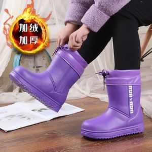 雪地靴男女新款高帮雨靴雨鞋棉靴子EVA冬季加绒加厚保暖防水防滑