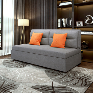 无扶手沙发床推拉式坐卧两用床铁小户型客厅折叠双人1.5米带储物