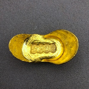 古代钱币金锭 元宝 金玉满堂铜鎏金金币复古家居工艺摆件手把件